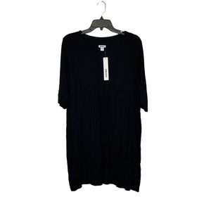 DKNY Shirt Dress Size‎ Small Black Button Up Womens Stretch Blend 3/4 Sleeve